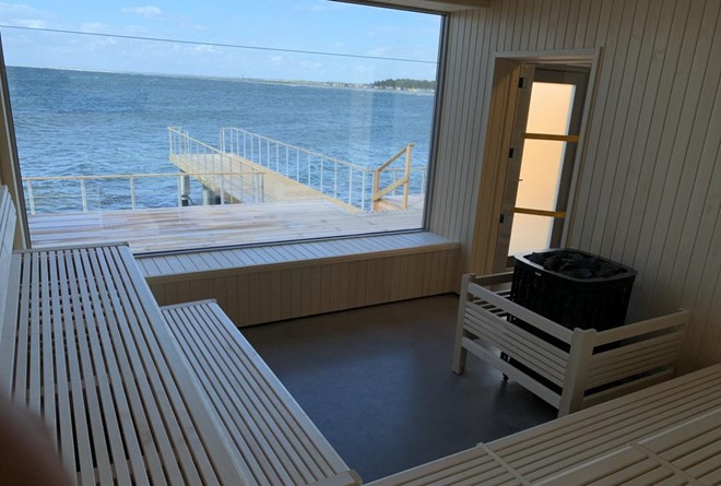 View from the sauna at the open-air bathhouse Skanör Falsterbo Kallbadhus