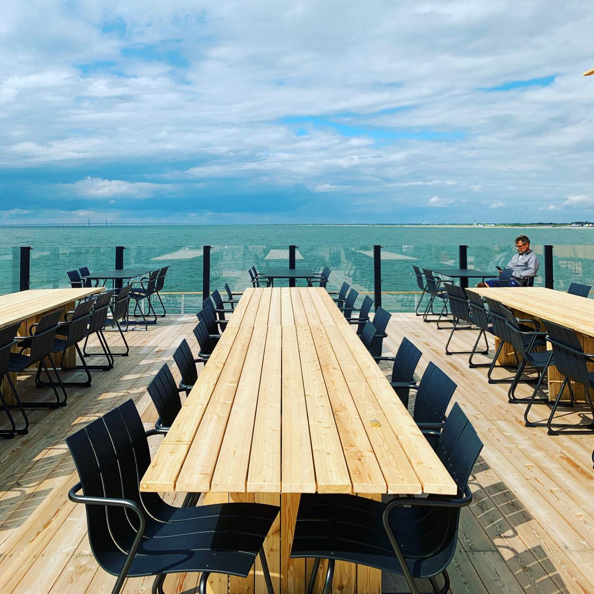 View from the restaurant Bryggan at the open-air bathhouse Skanör Falsterbo Kallbadhus