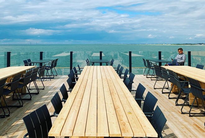 Utsikt från restaurang Bryggan på Skanör Falsterbo Kallbadhus